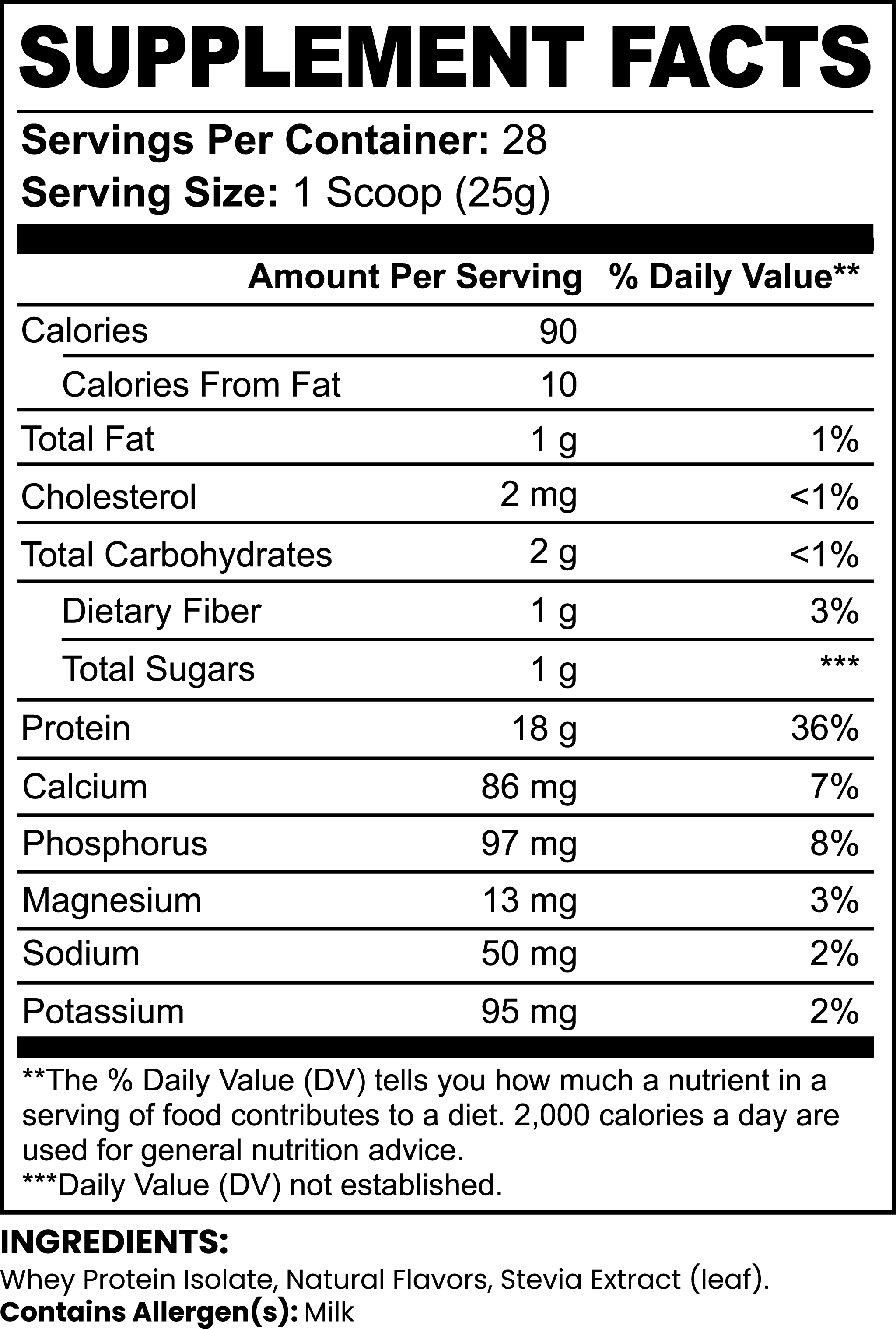 Chocolate Whey Isolate Protein Powder 1.54 lb Container