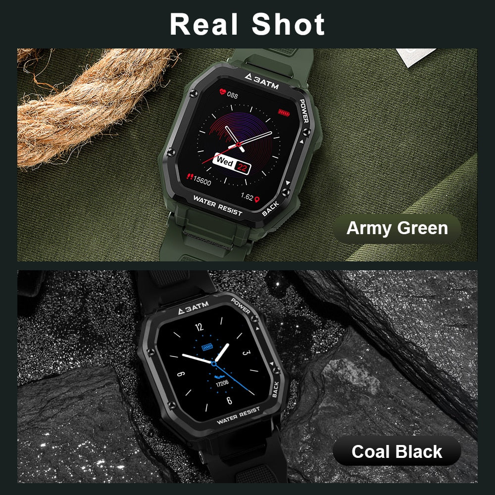 Rugged Smartwatch Waterproof Outdoor Fitness Tracker Men