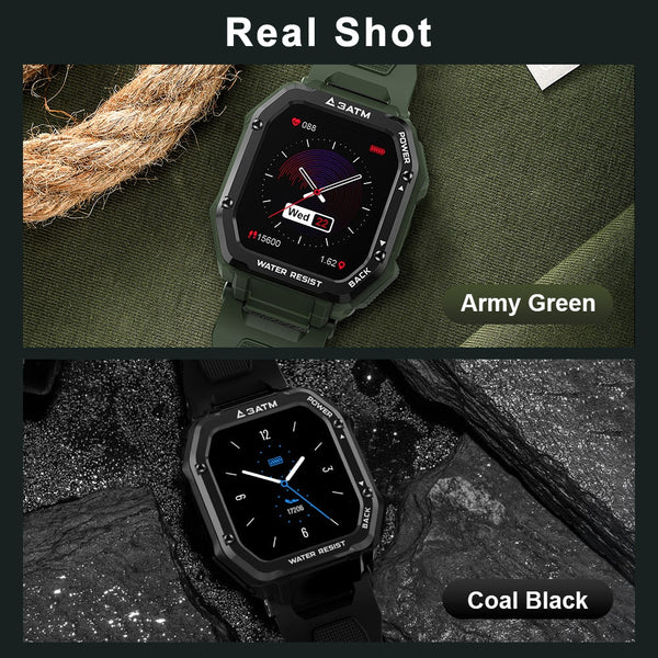 Rugged Smartwatch Waterproof Outdoor Fitness Tracker Men