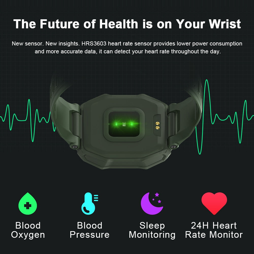 Rugged Smartwatch Waterproof Outdoor Fitness Tracker Men