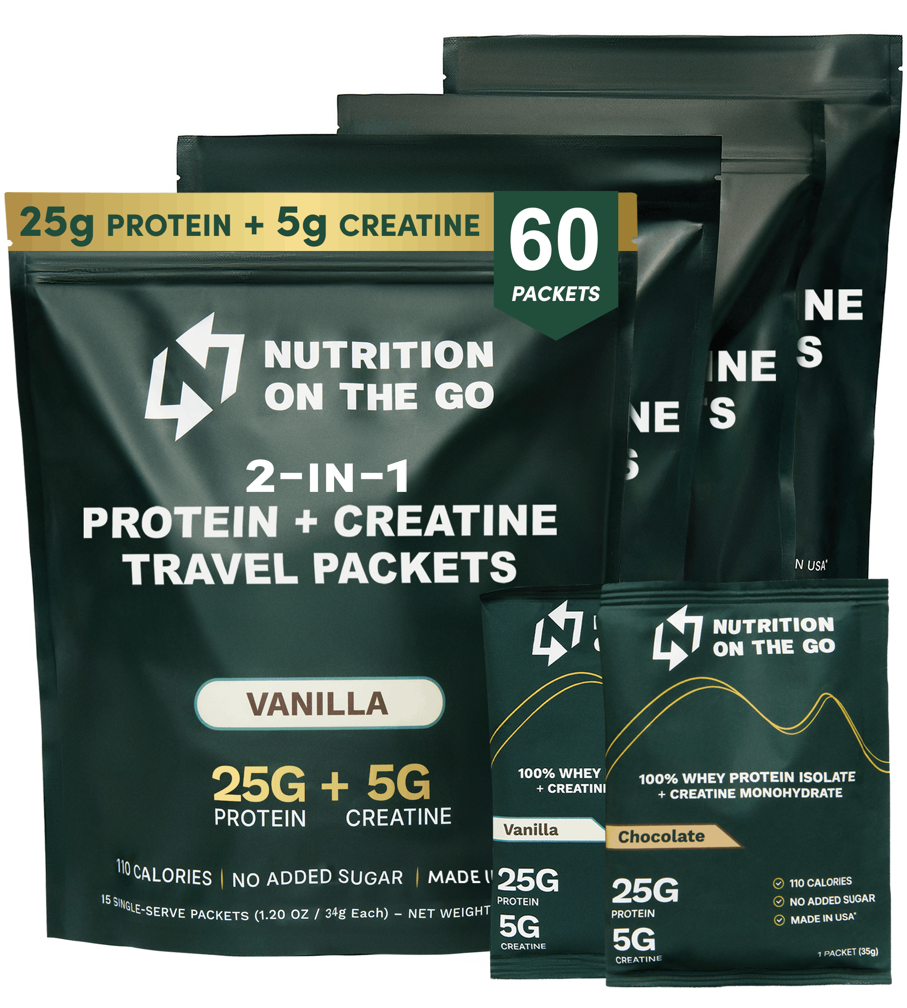 Whey Protein Isolate with Creatine Single-Serve Packets