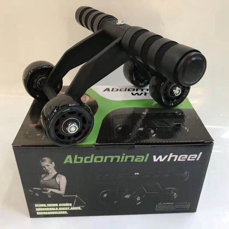 Foldable Four Wheel Ab Roller Exercise Kit Equipment