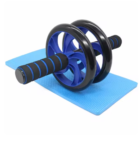 Dual Wheel Ab Roller with Knee Pad Exercise