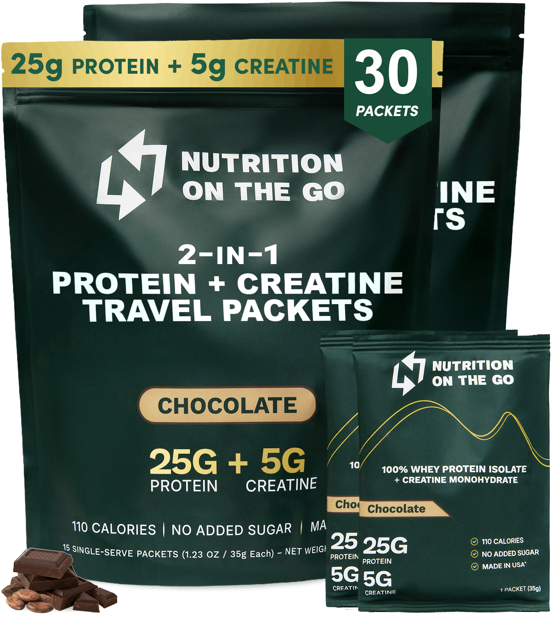 Whey Protein Isolate with Creatine Single-Serve Packets