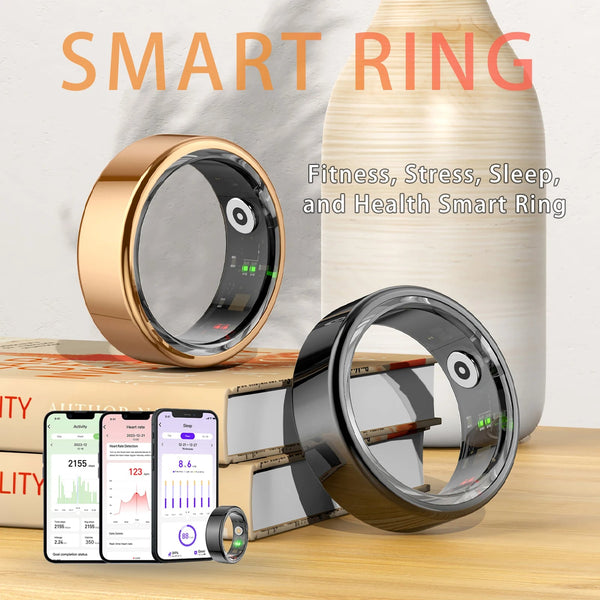 Titanium Smart Ring Waterproof Sleep Fitness Activity Tracker