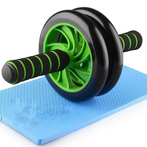 Dual Wheel Ab Roller with Knee Pad Exercise