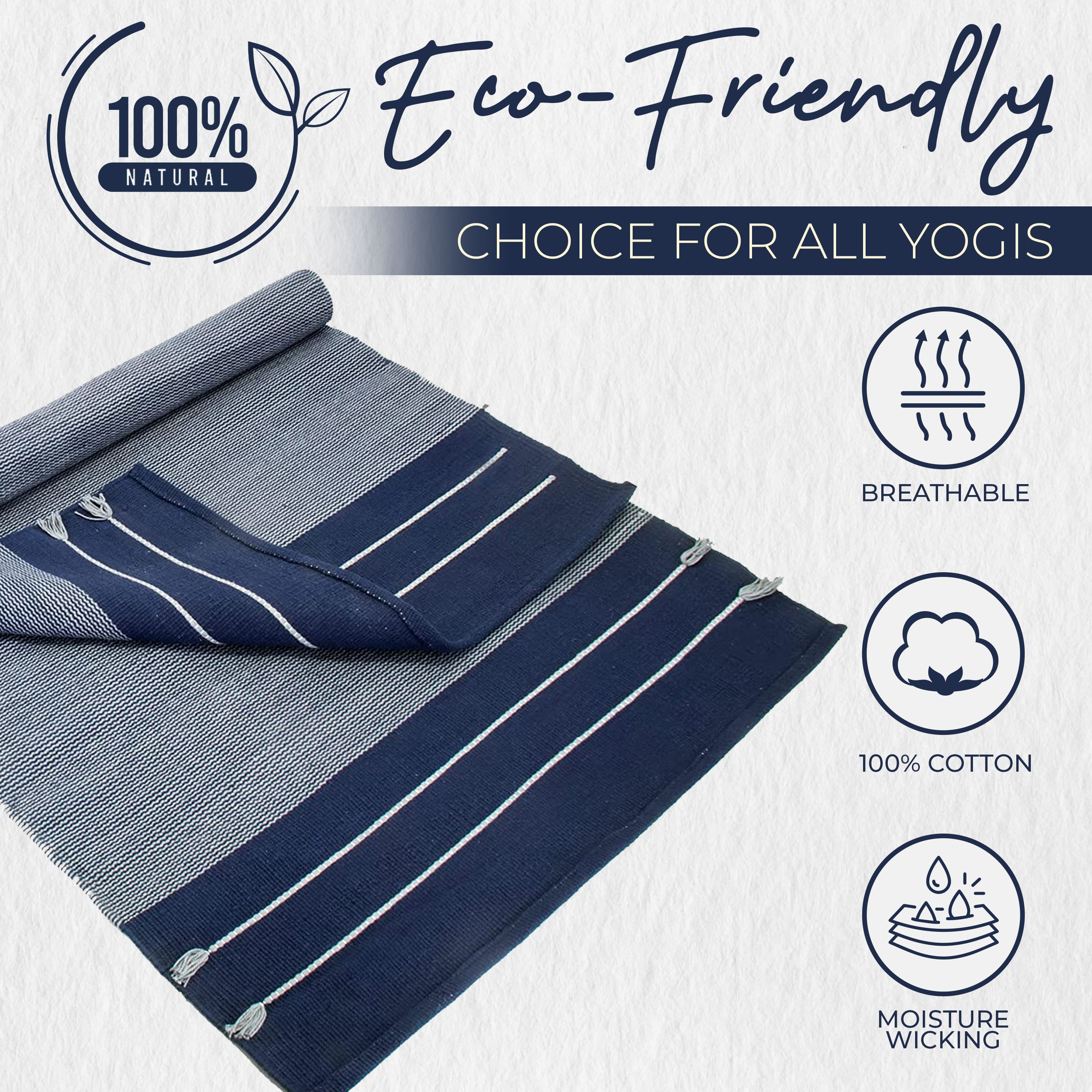Organic Eco-Friendly Cotton Yoga Mat for Daily Practice