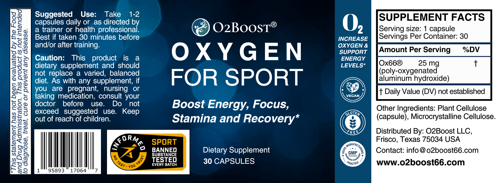 Oxygen Sport Performance Support Supplement for Active Lifestyles