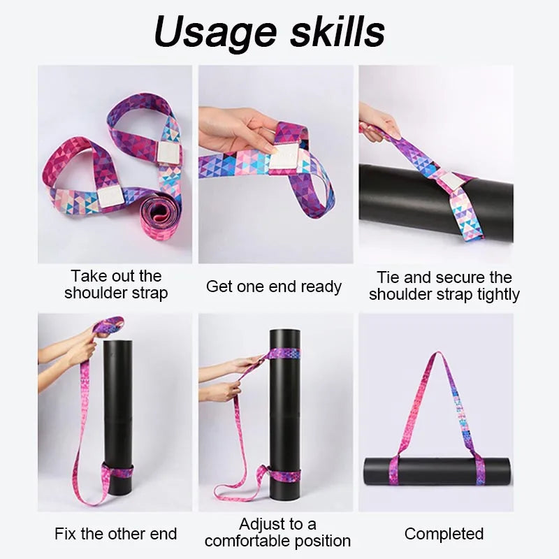 Yoga Mat Strap Elastic Stretching Band Pilates Ballet Exercise