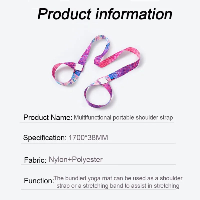 Yoga Mat Strap Elastic Stretching Band Pilates Ballet Exercise