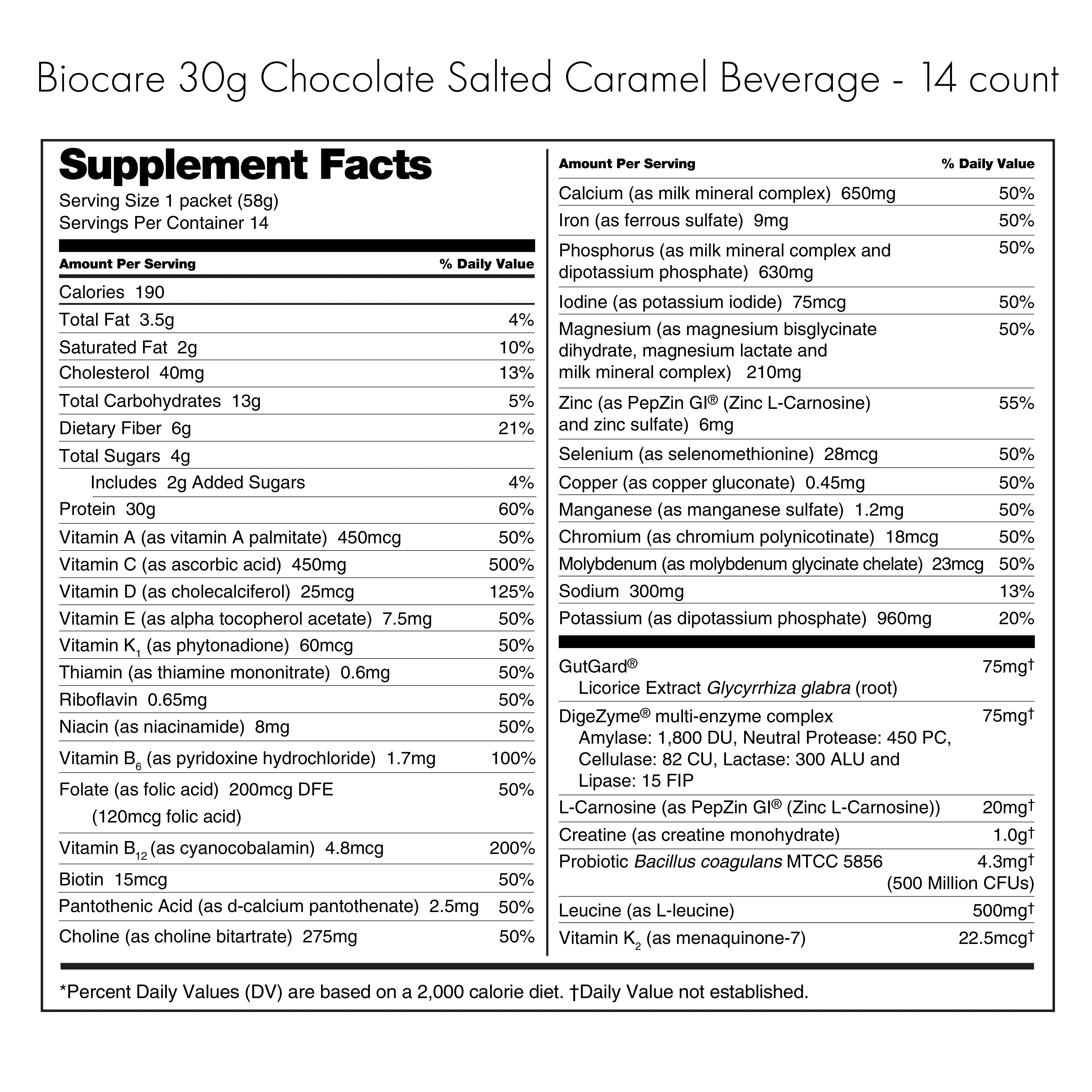 30g Protein Chocolate Salted Caramel Dietary Beverage Pack