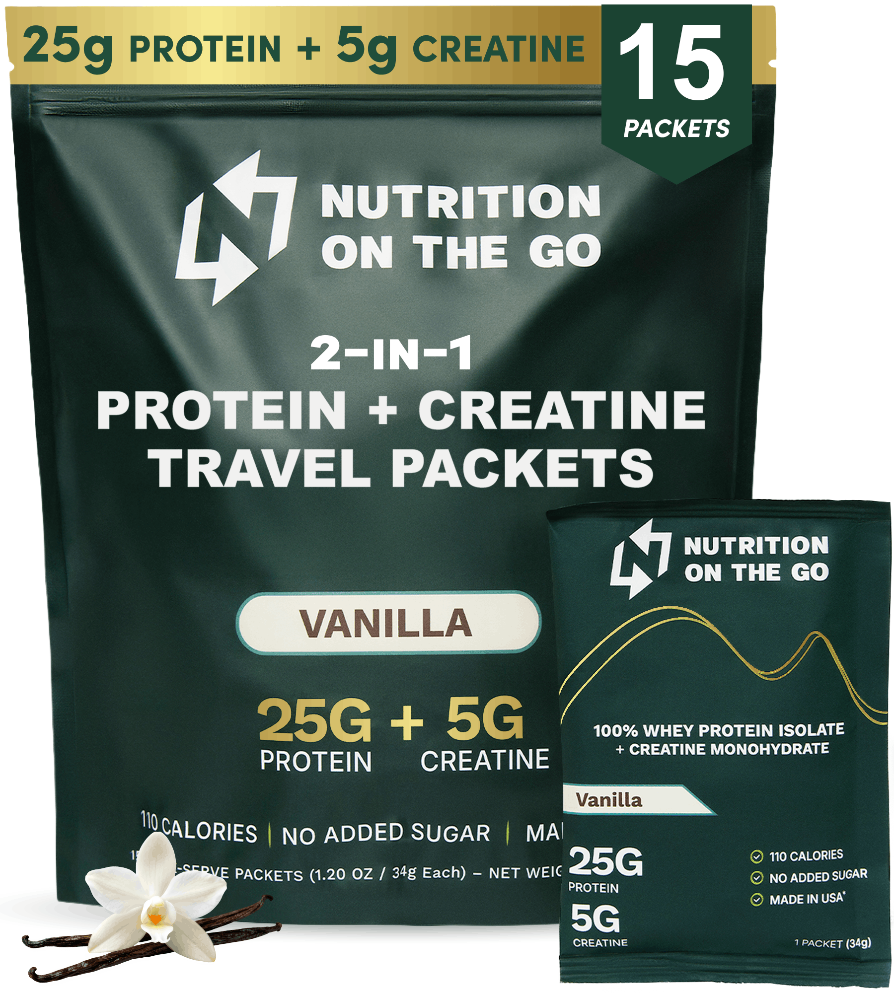 Whey Protein Isolate with Creatine Single-Serve Packets