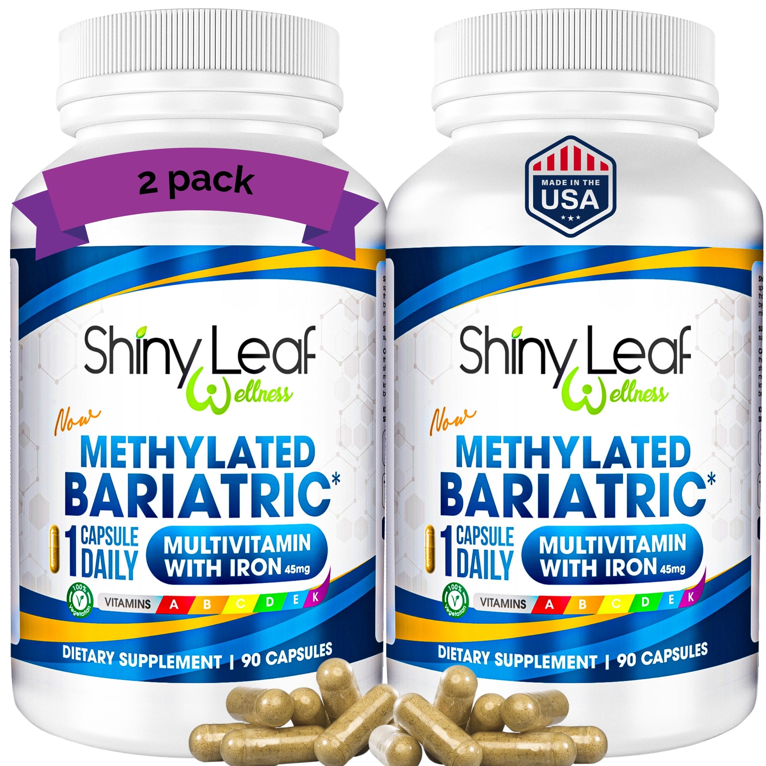 Methylated Bariatric Multivitamin with 45mg Iron Capsules