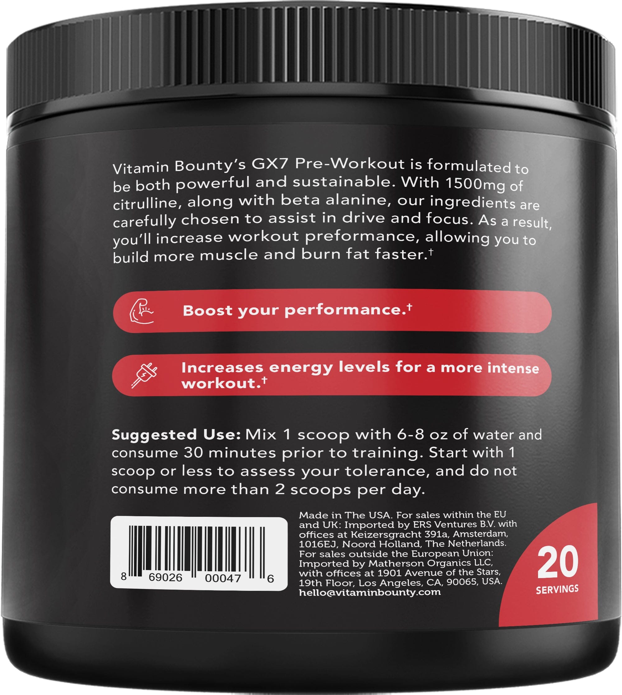Watermelon Pre-Workout Energy and Performance Formula