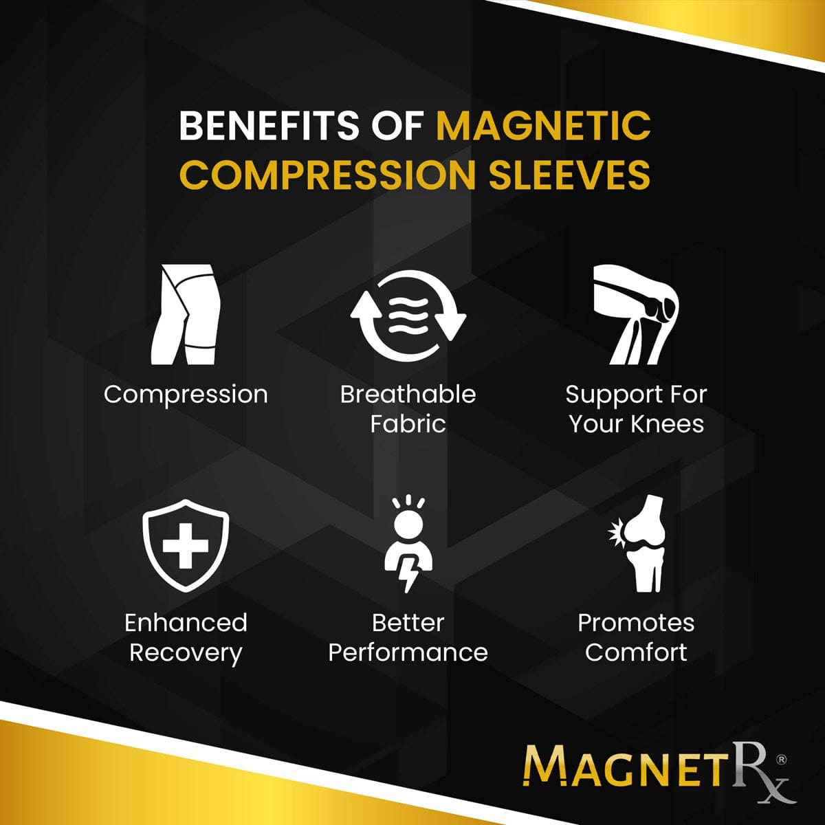 Magnetic Therapy Knee Compression Sleeves Pair Sports Support Brace Gear