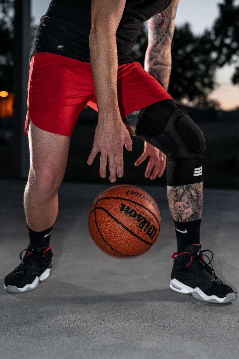 Mid-Length Padded Knee Sleeve Black Sports Compression Support Protective Gear