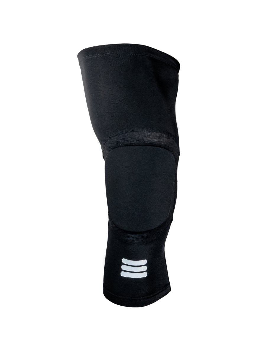 Mid-Length Padded Knee Sleeve Black Sports Compression Support Protective Gear