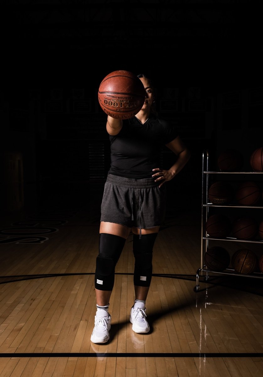 Mid-Length Padded Knee Sleeve Black Sports Compression Support Protective Gear