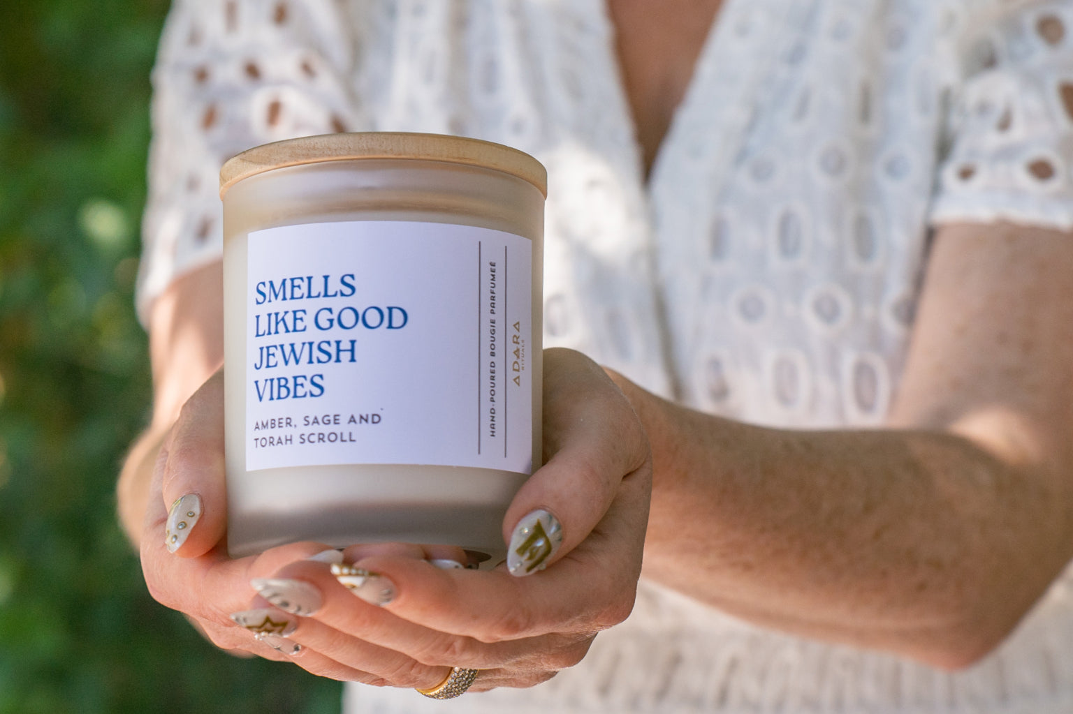 Amber Sage Torah Scroll Scented Candle Jewish Vibes