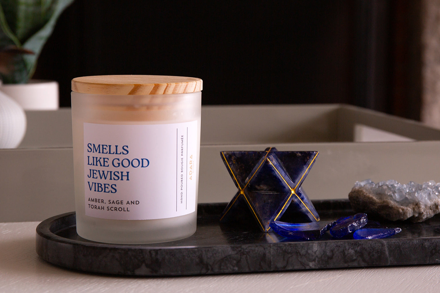 Amber Sage Torah Scroll Scented Candle Jewish Vibes