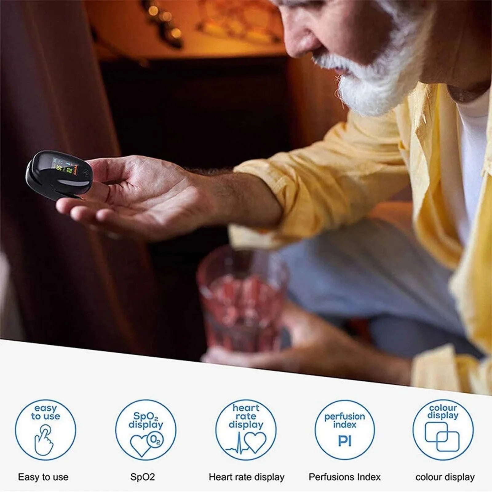 Finger Pulse Oximeter Heart Rate and SpO₂ Monitor