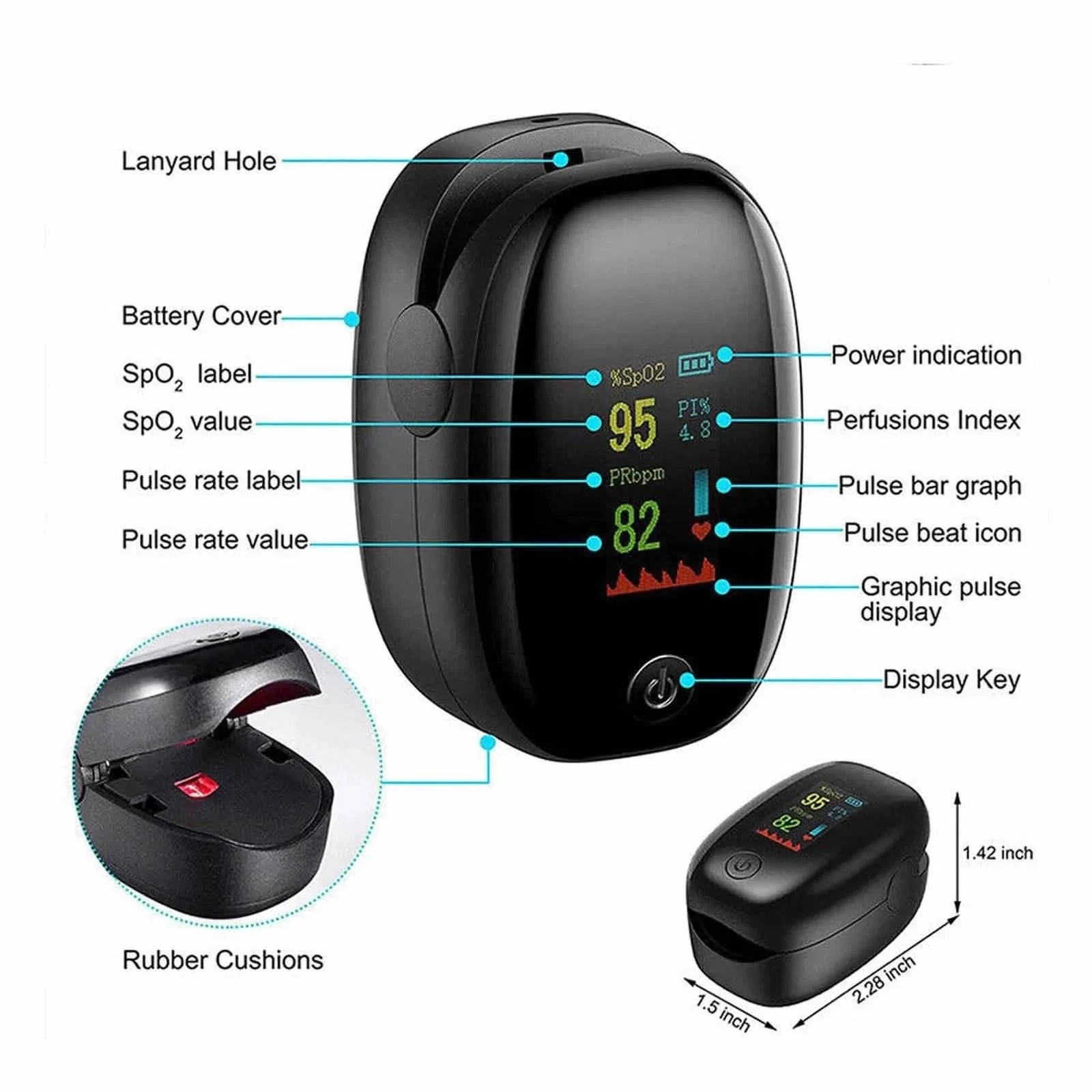Finger Pulse Oximeter Heart Rate and SpO₂ Monitor