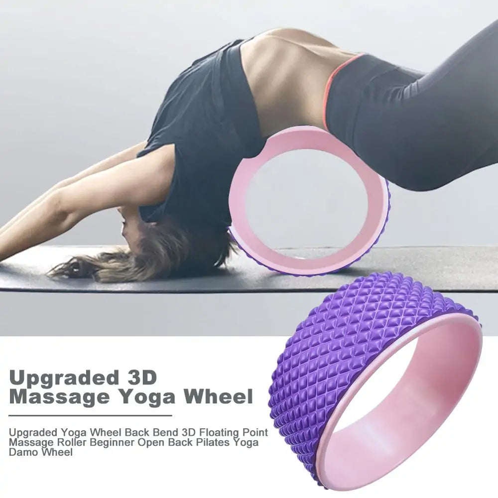 3D Massage Yoga Wheel Back Stretching Fitness Roller Tool