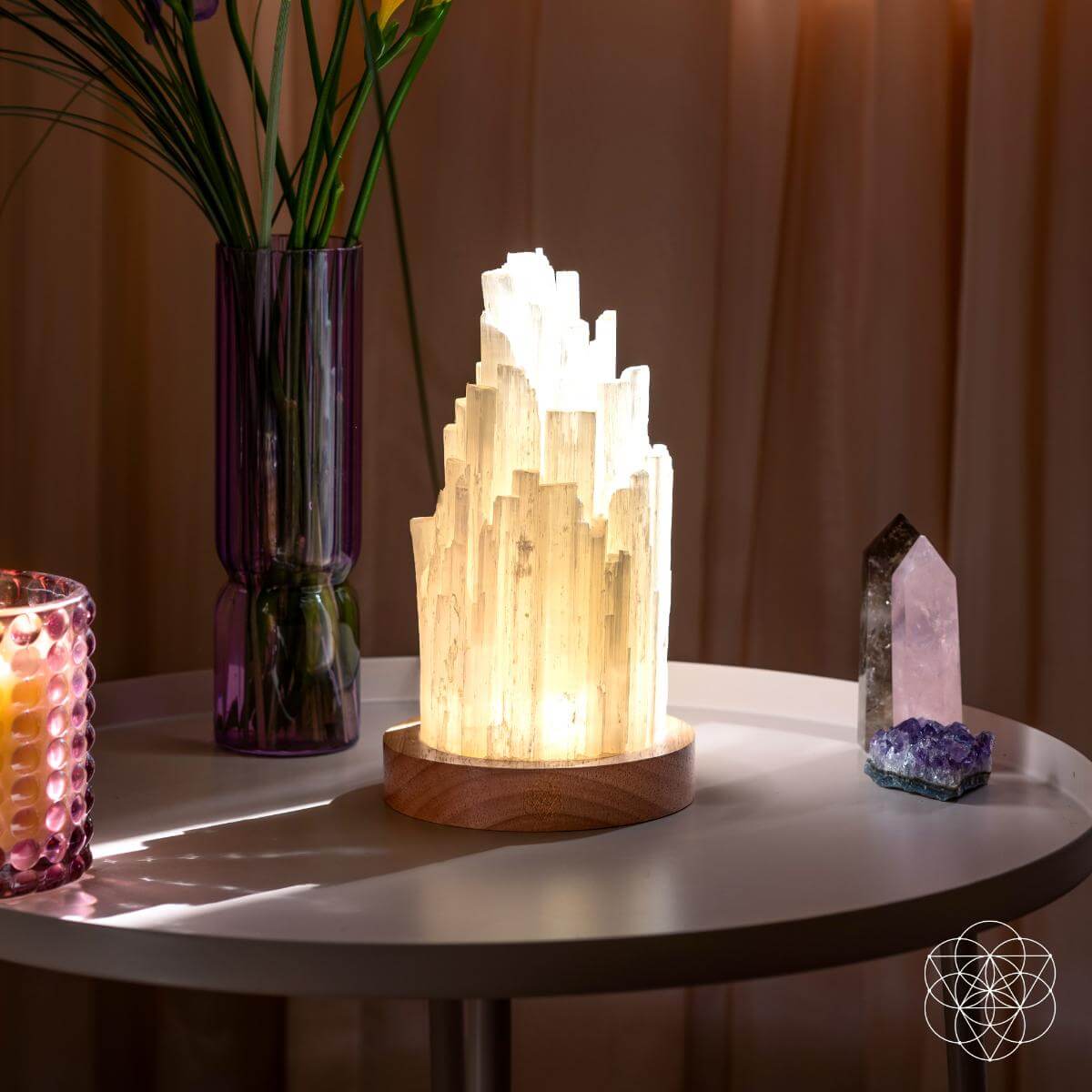 Natural Selenite Crystal Lamp for Peaceful Home Ambiance