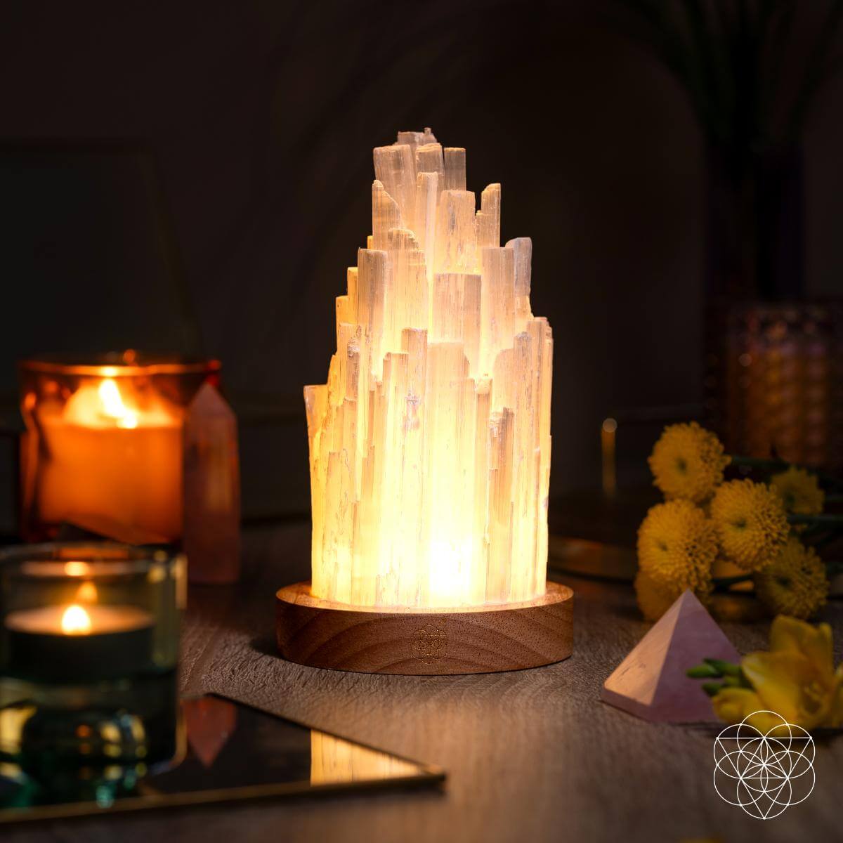 Natural Selenite Crystal Lamp for Peaceful Home Ambiance