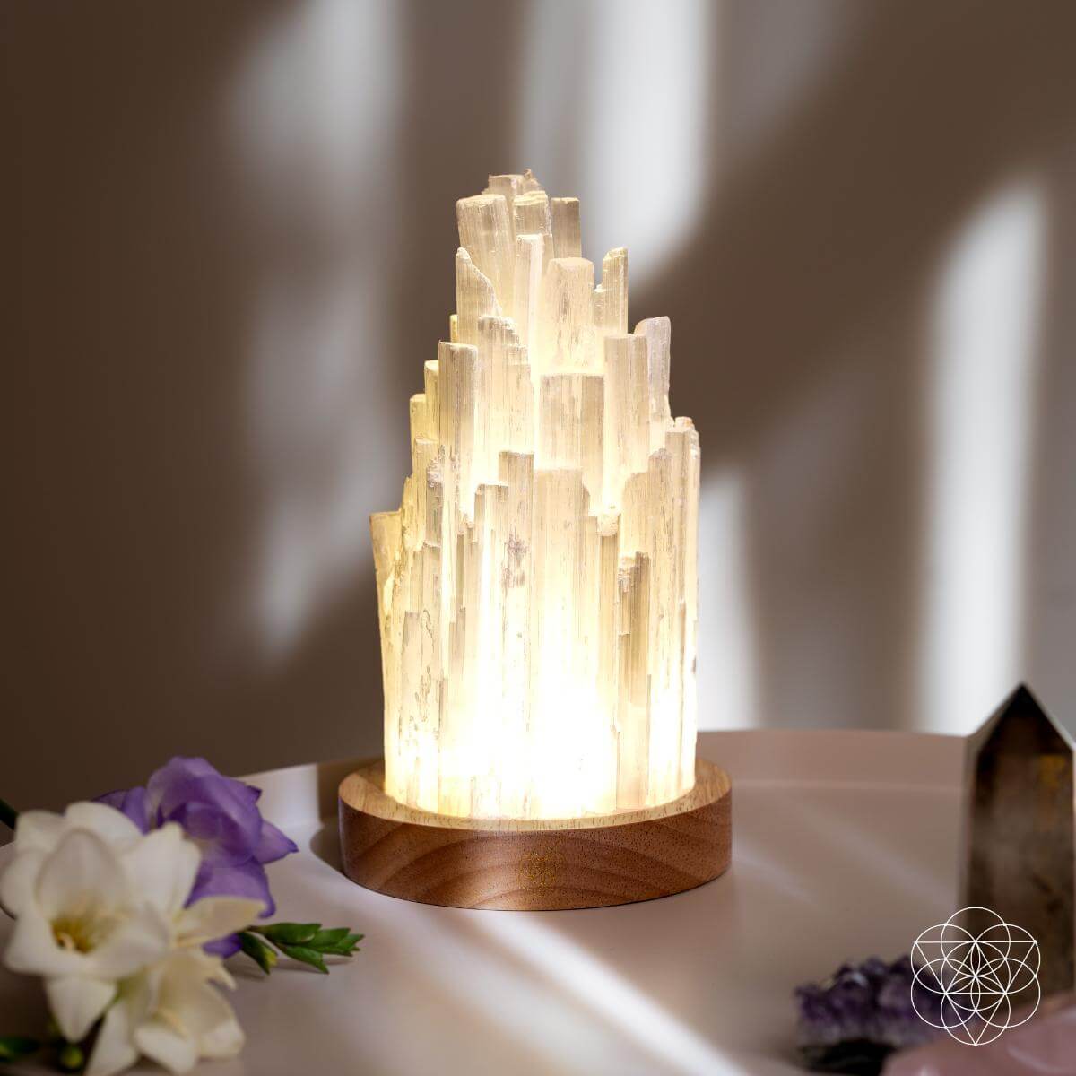 Natural Selenite Crystal Lamp for Peaceful Home Ambiance