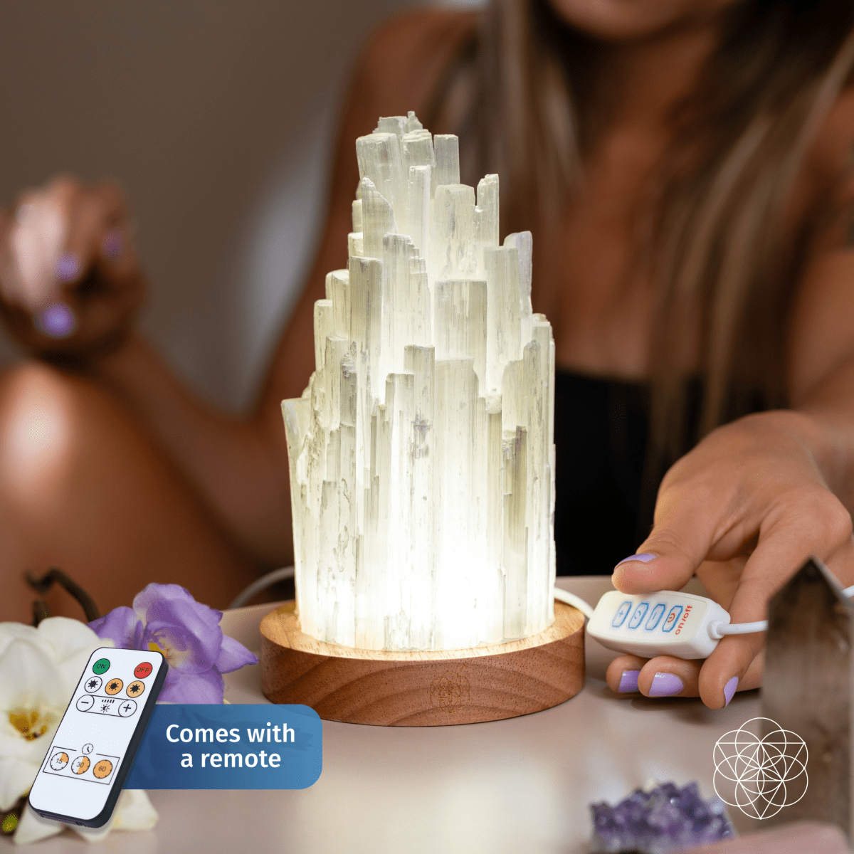 Natural Selenite Crystal Lamp for Peaceful Home Ambiance