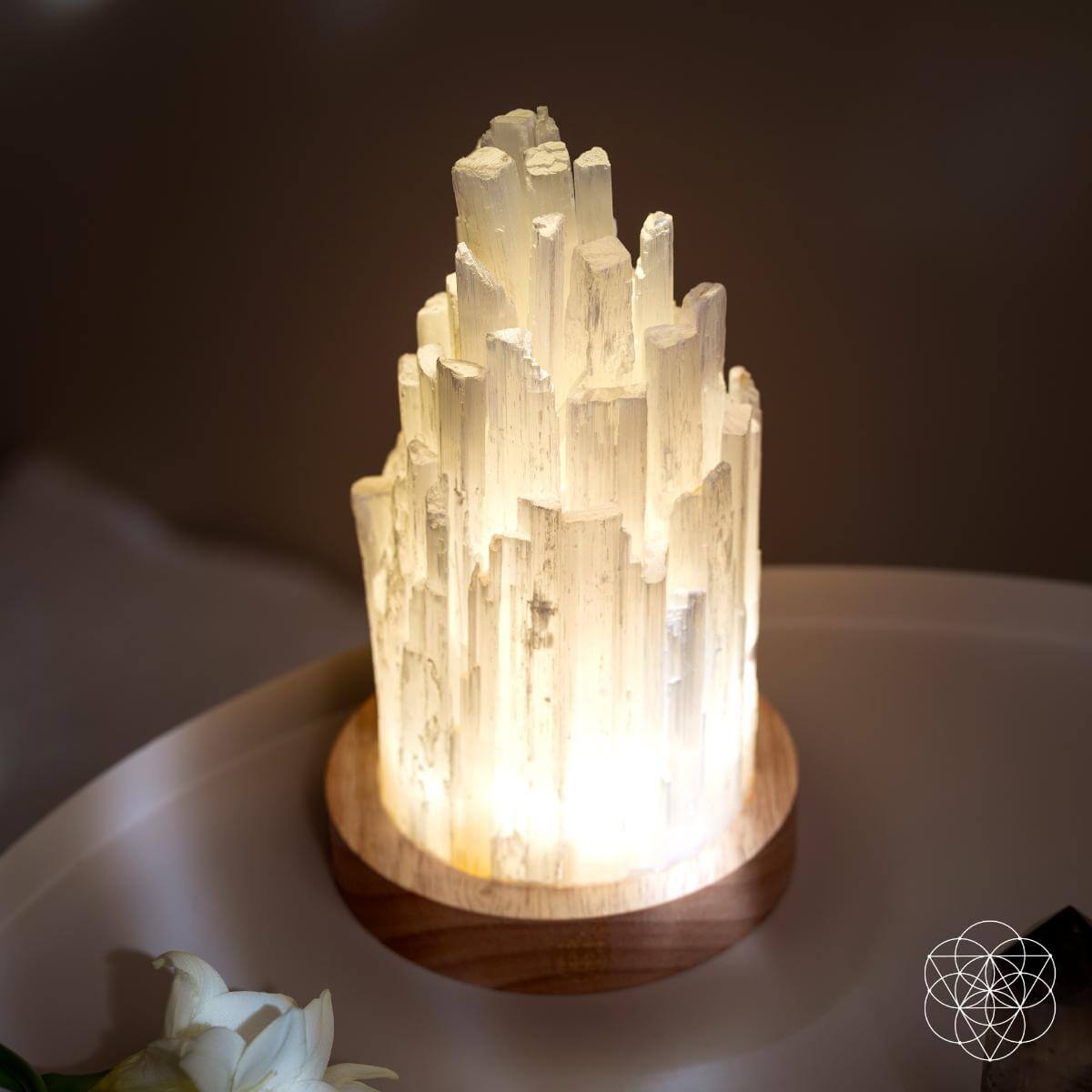 Natural Selenite Crystal Lamp for Peaceful Home Ambiance