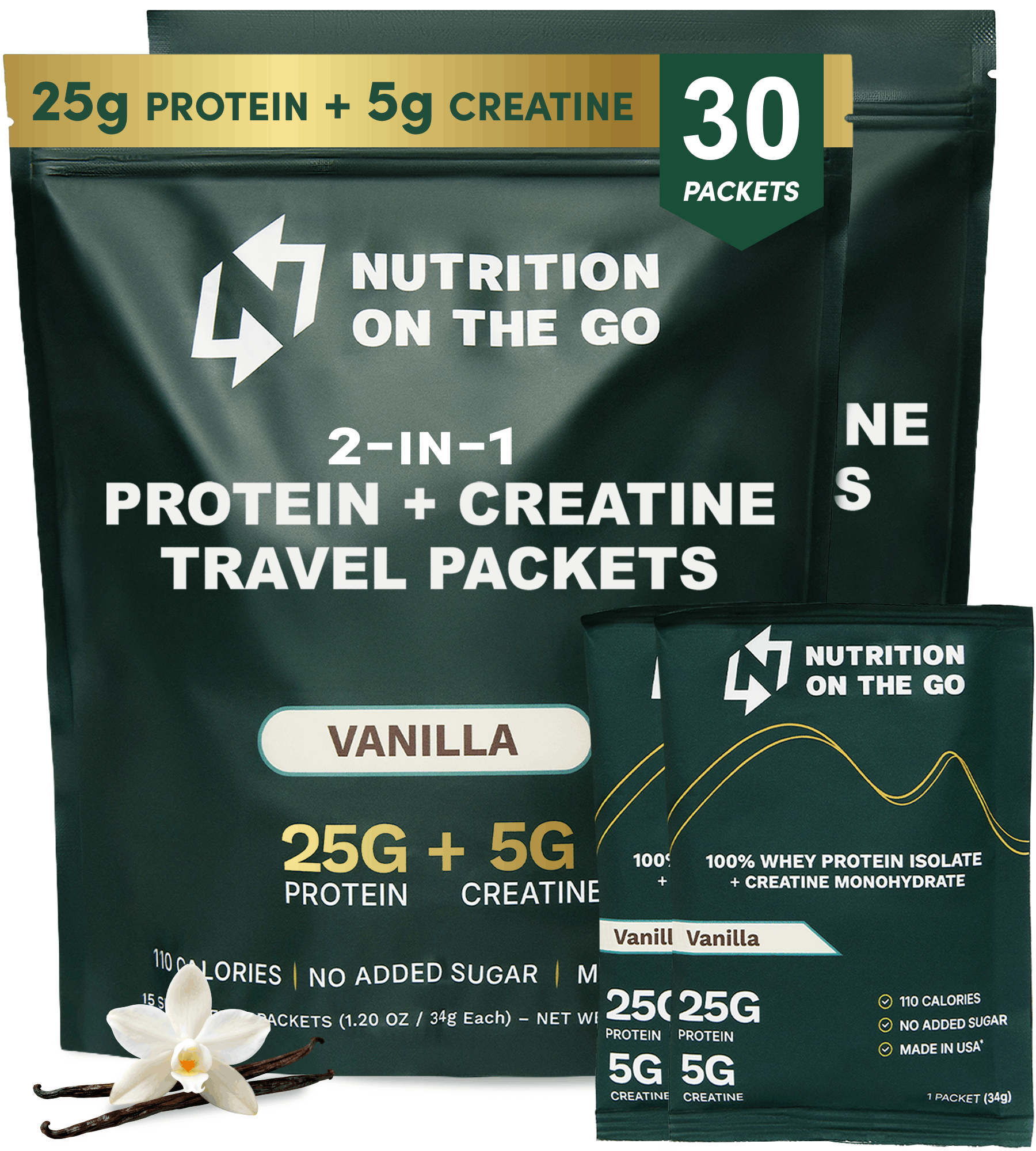 Whey Protein Isolate with Creatine Single-Serve Packets