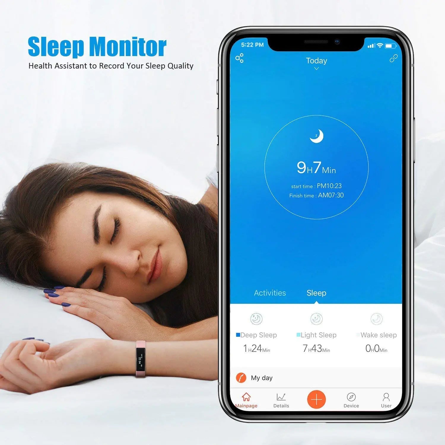 Slim Activity Tracker Smartwatch with Extra Band